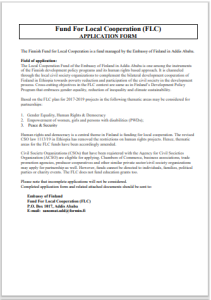 Nia Foundation Application to Finland Embassy - 2023