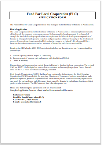 Nia Foundation Application to Finland Embassy - 2023